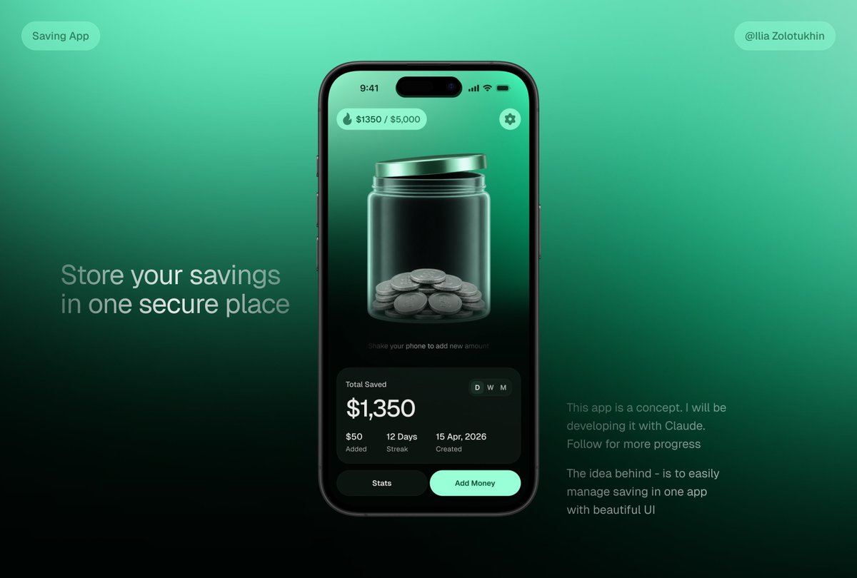 3D Savings App Jar UI Mockup AI image template preview