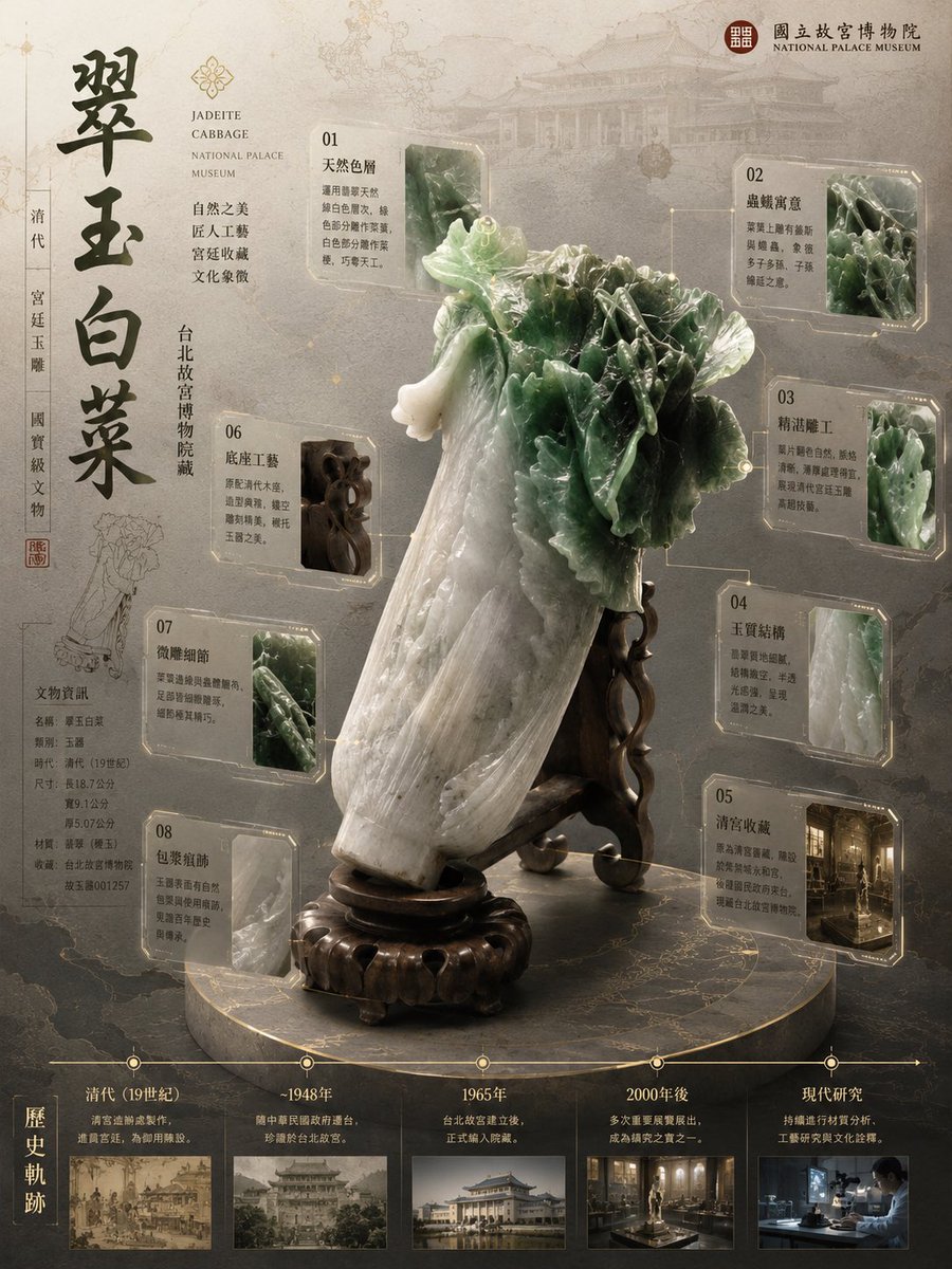 Jadeite Cabbage Museum Archive Poster AI image template preview