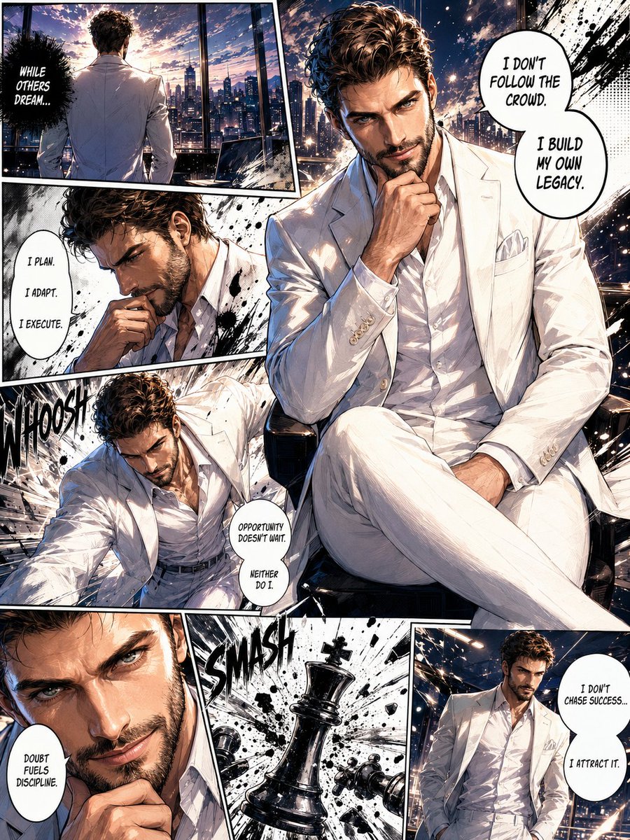 Full Page Manga Illustration AI image template preview