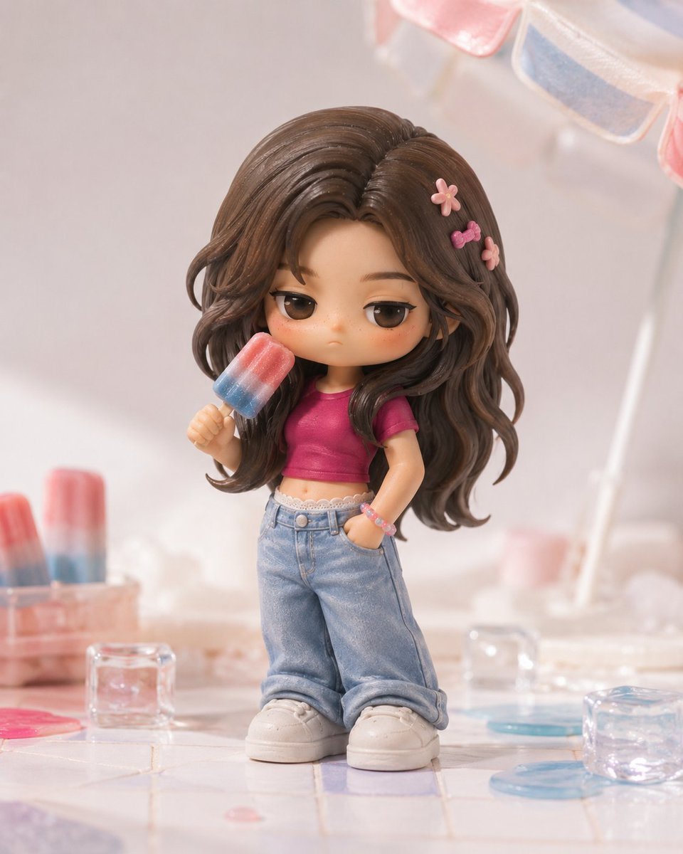 Pop Mart Hirono Style Custom Figure Prompt AI image template preview