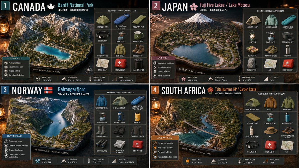 Beginner Camping Infographic Template AI image template preview