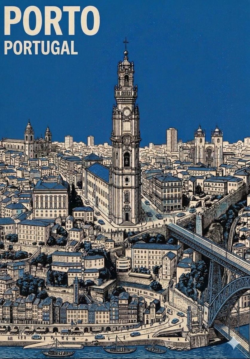 Mid-Century Travel Poster AI image template preview