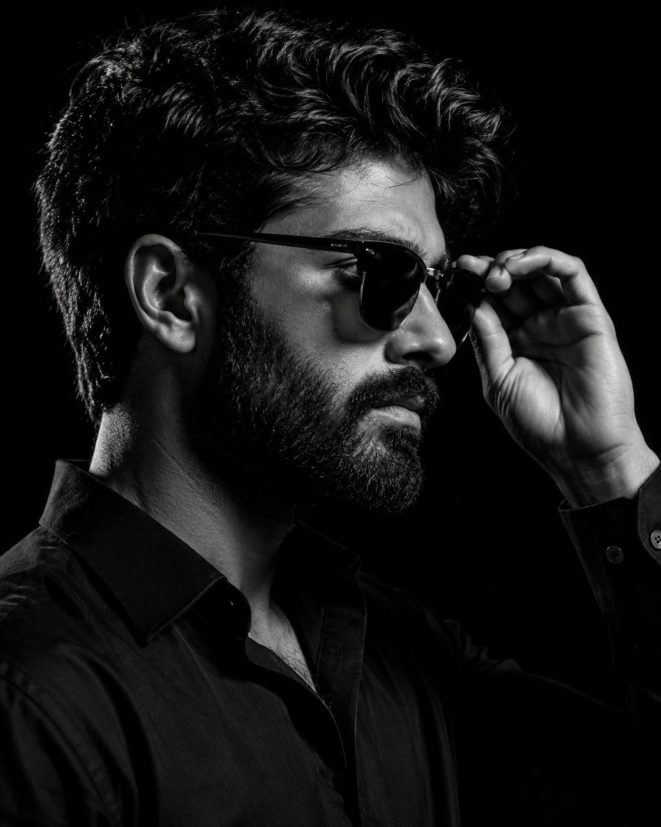 Monochrome Eyewear Campaign Silhouette AI image template preview