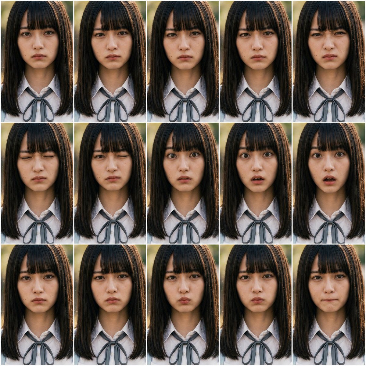 Photoreal FACS Expression Grid AI image template preview