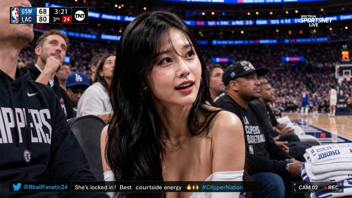 NBA Courtside Broadcast Screenshot AI image template preview