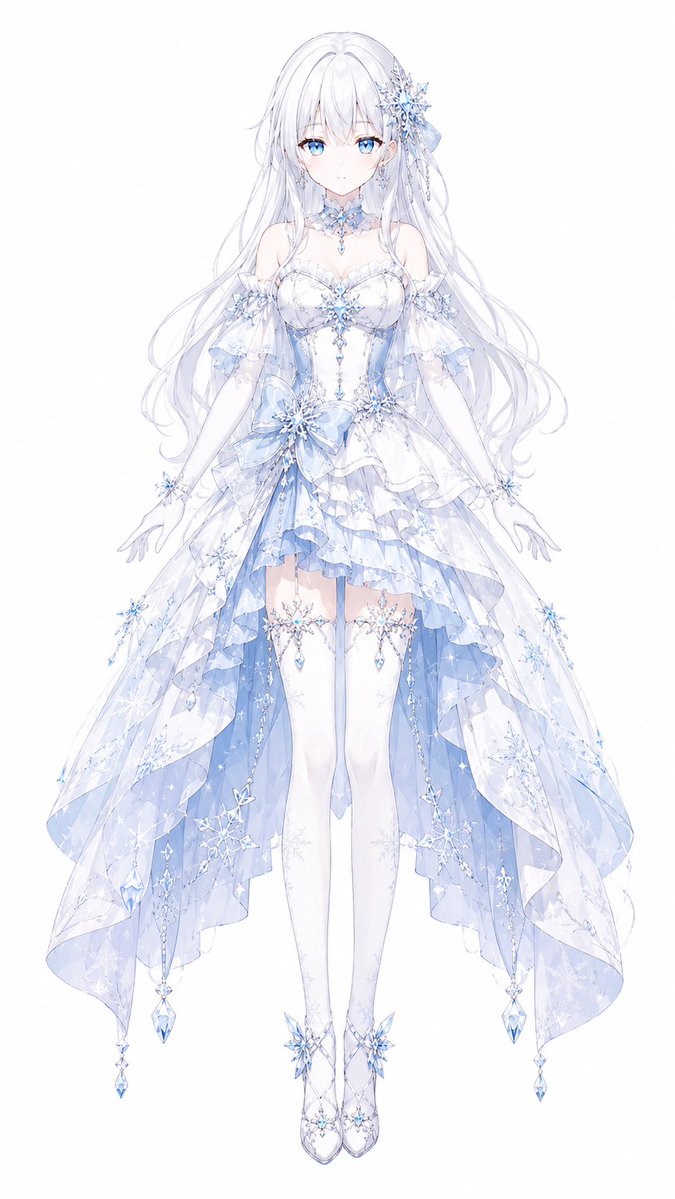 Ice Snow Magical Girl Design AI image template preview