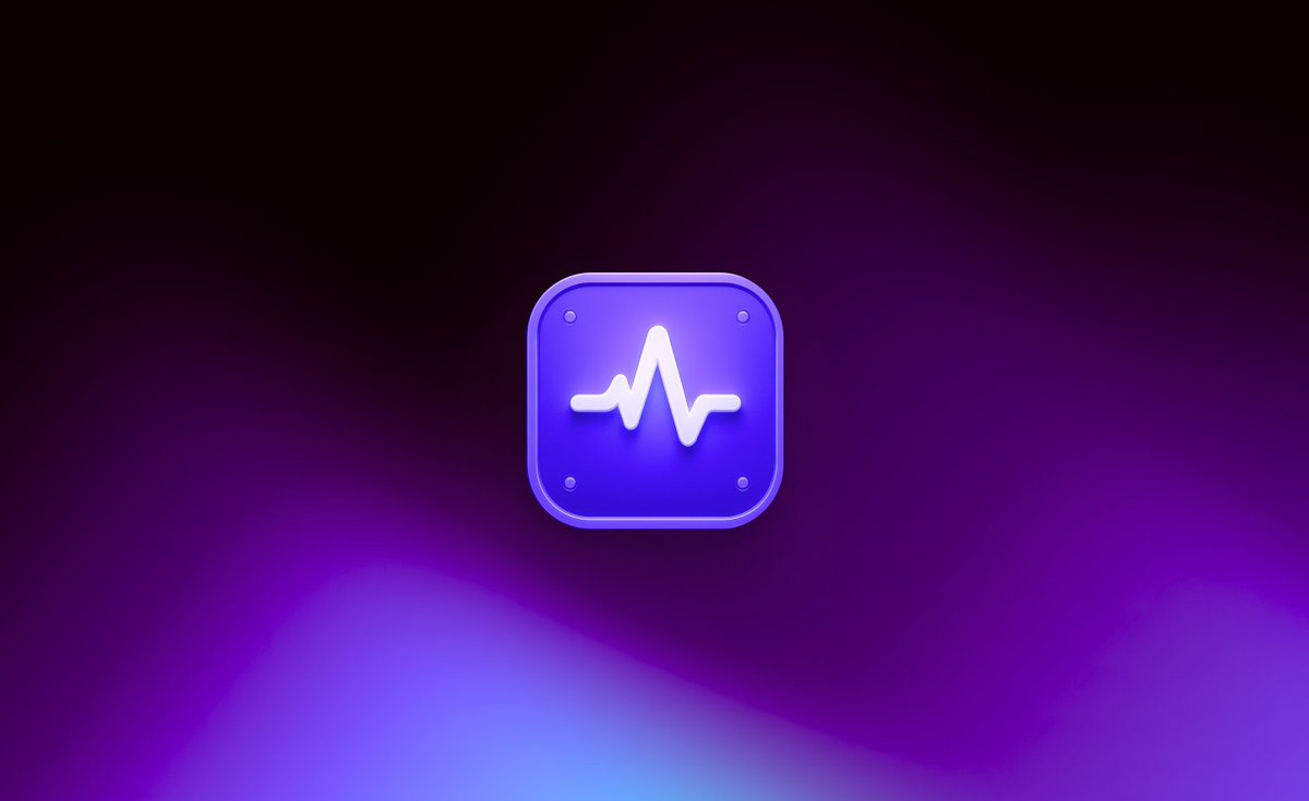 Glowing 3D Heartbeat App Icon AI image template preview