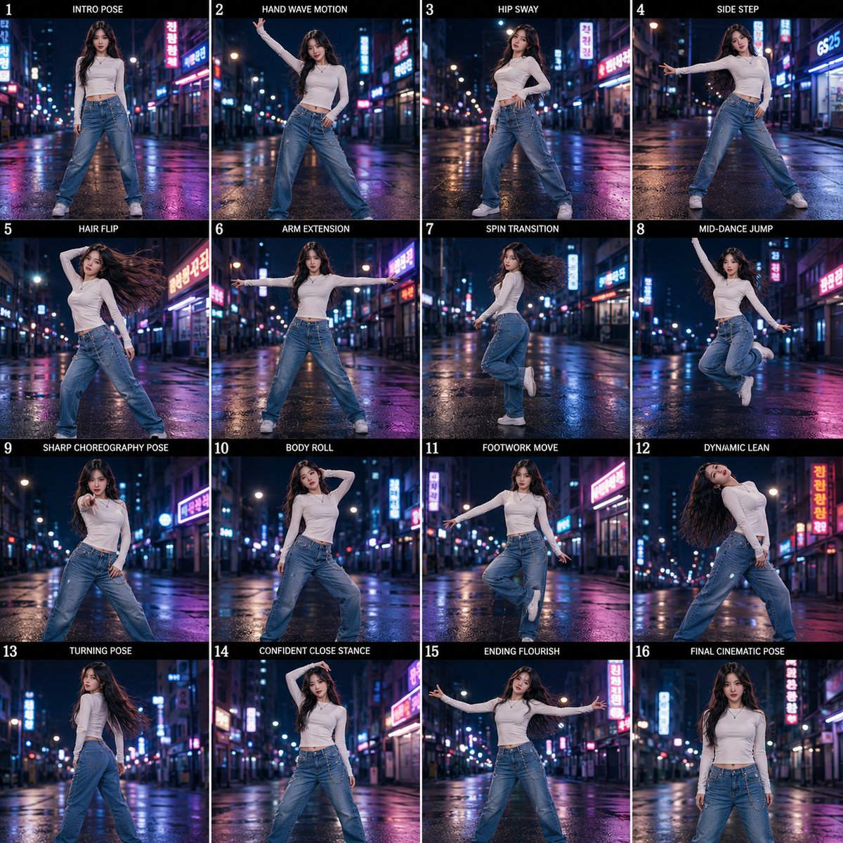 K-Pop Dance Motion Sheet AI image template preview