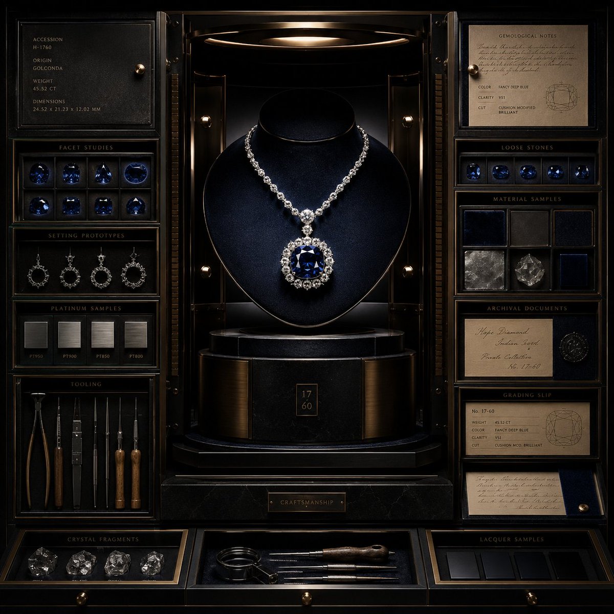 Luxury Jewelry Vault Exhibition AI image template preview