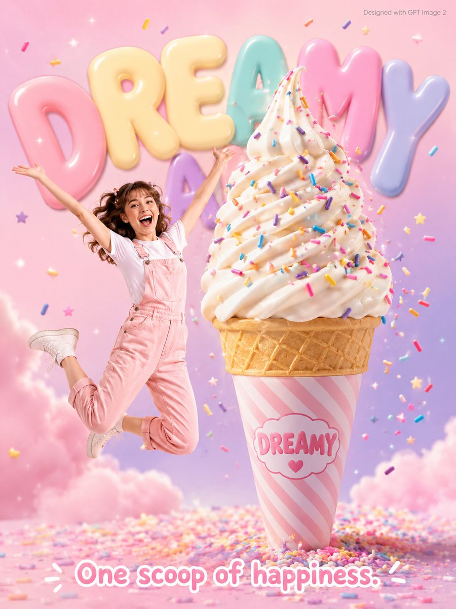 Dreamy Dessert Advertisement Poster AI image template preview