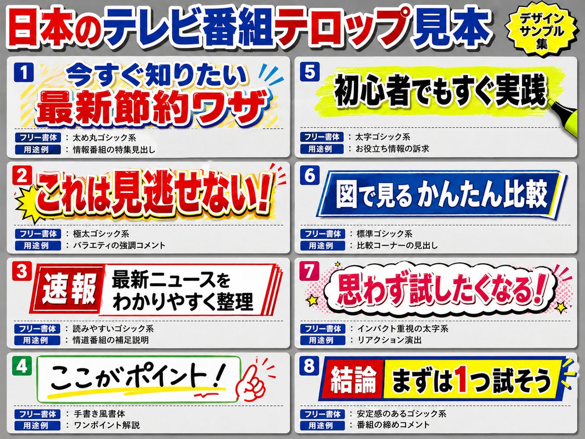 Japanese Television Telop Graphics AI image template preview