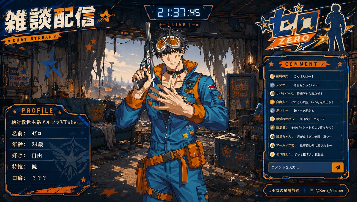 VTuber Streaming Overlay Layout example 3