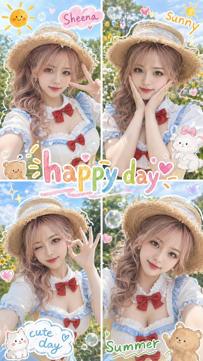 Summer Selfie Sticker Collage example 2