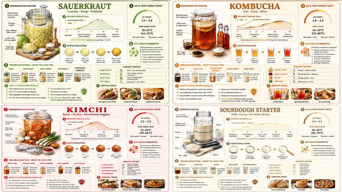 Fermentation Science Infographic Grid AI image template preview