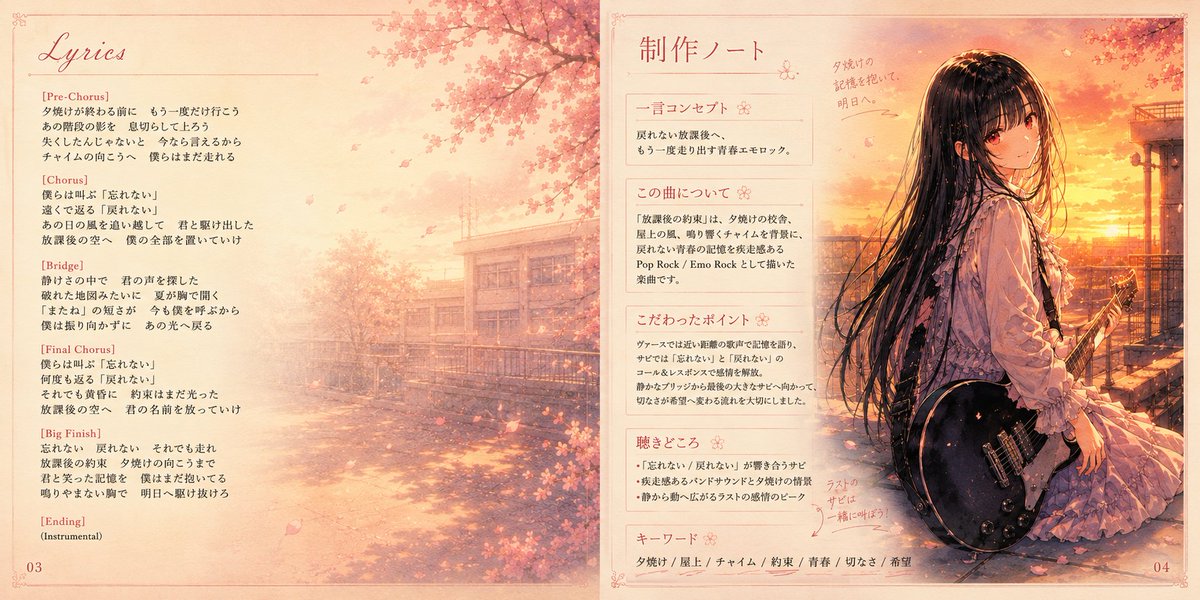 Anime Cherry Blossom Rock Album Cover example 3