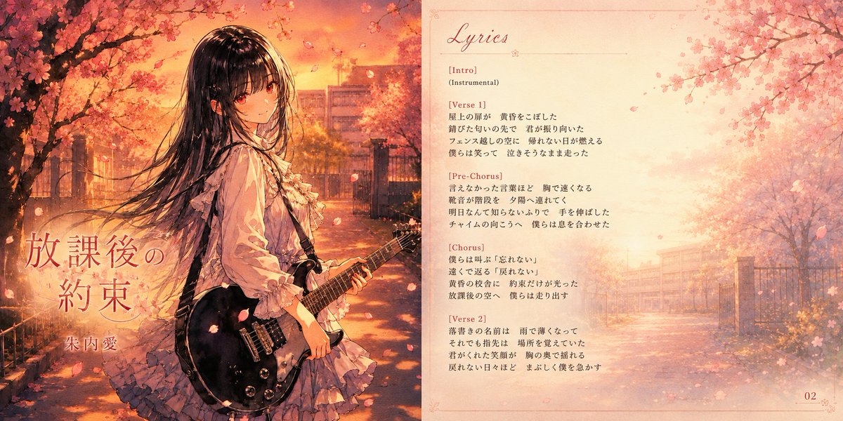 Anime Cherry Blossom Rock Album Cover example 2