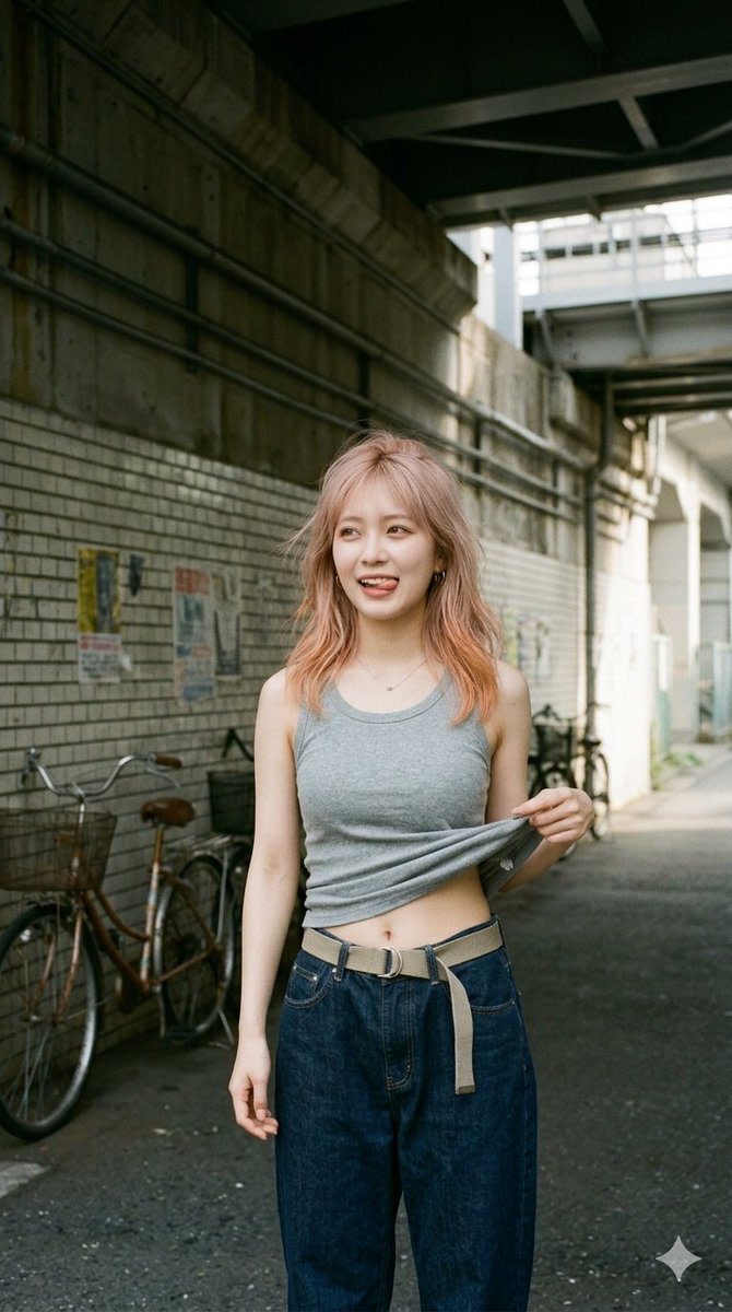 Urban Tank Top Street Portrait AI image template preview