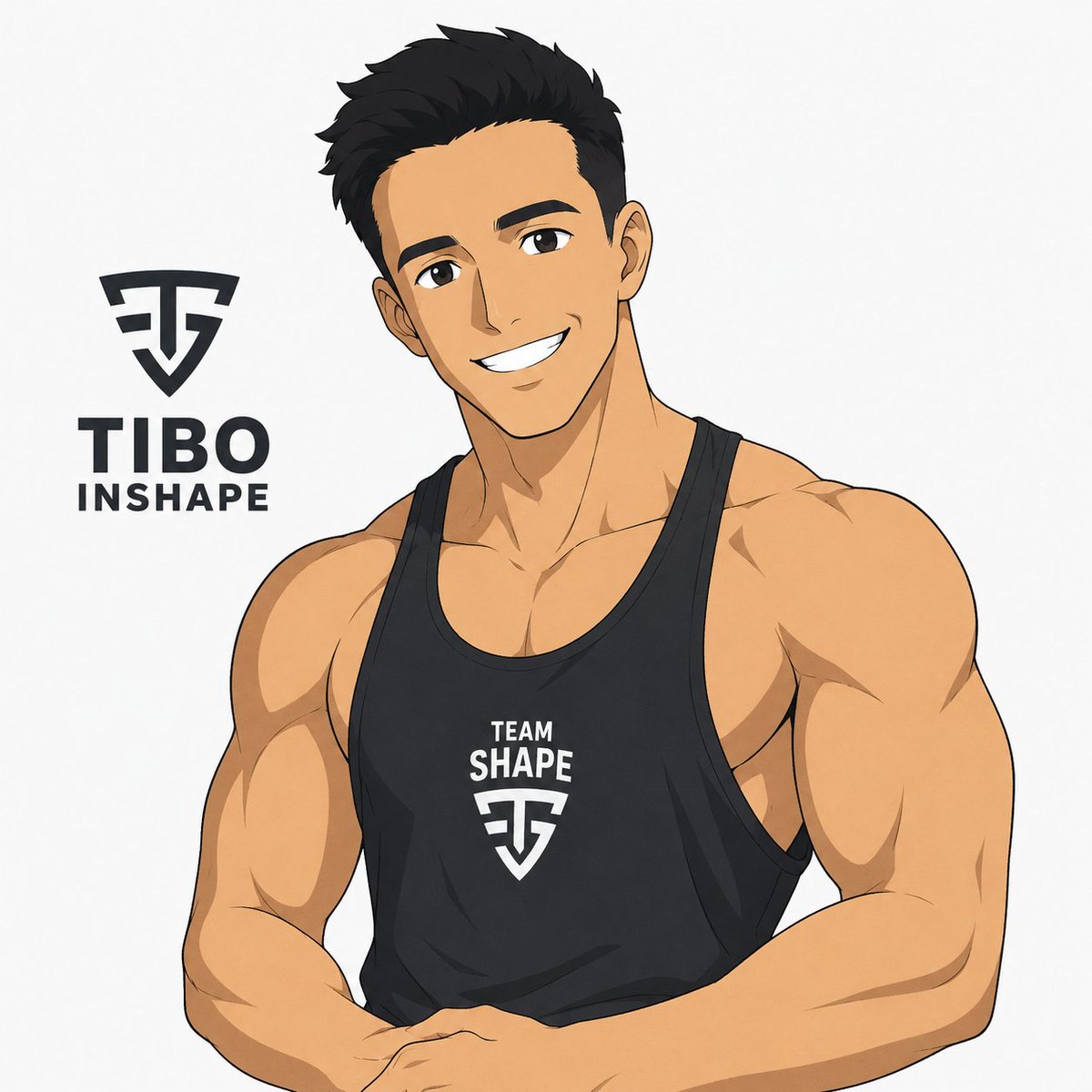Anime Fitness Influencer Portrait AI image template preview