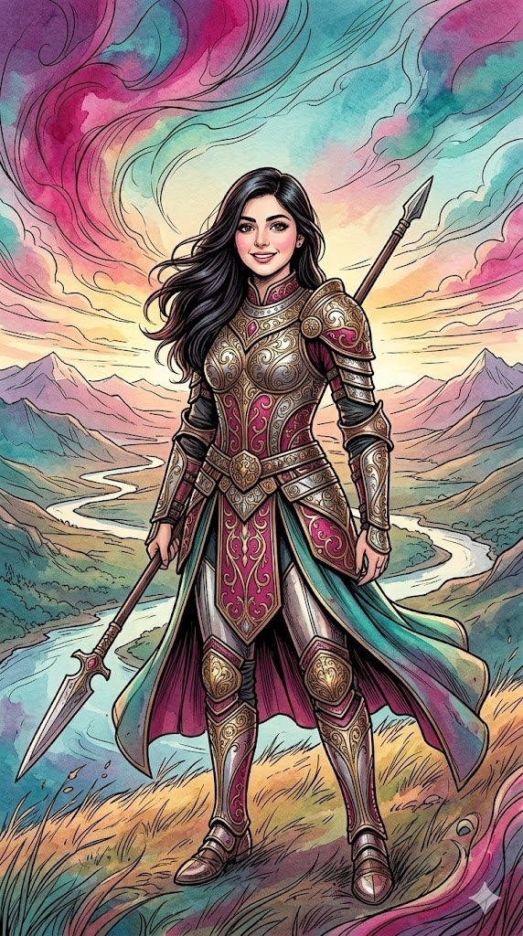 Warrior Princess Artistic Poster AI image template preview