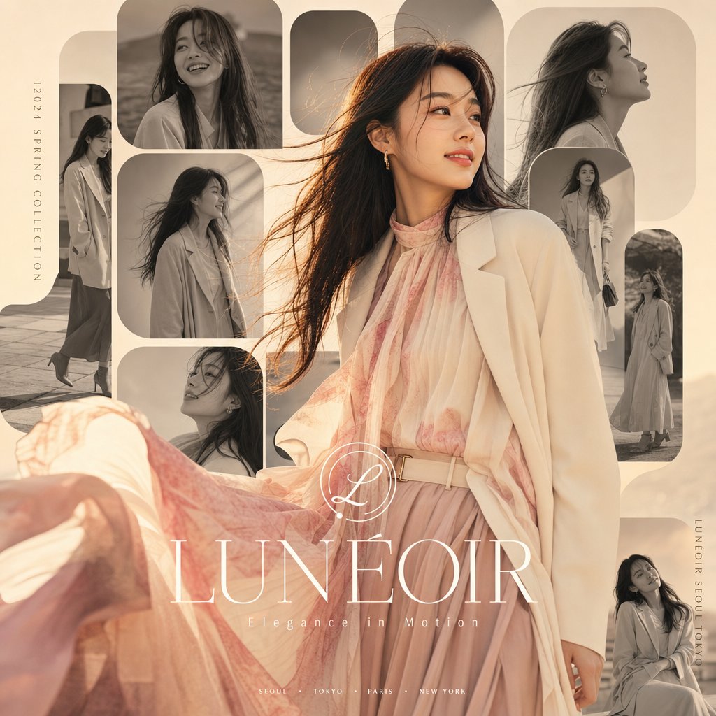 Elegant Portrait Collage Artwork AI image template preview