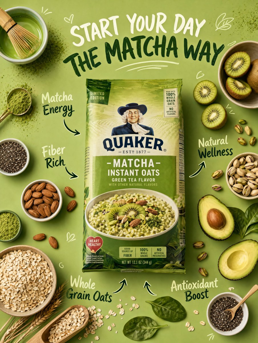 Healthy Breakfast Flat-Lay Ad Poster AI image template preview