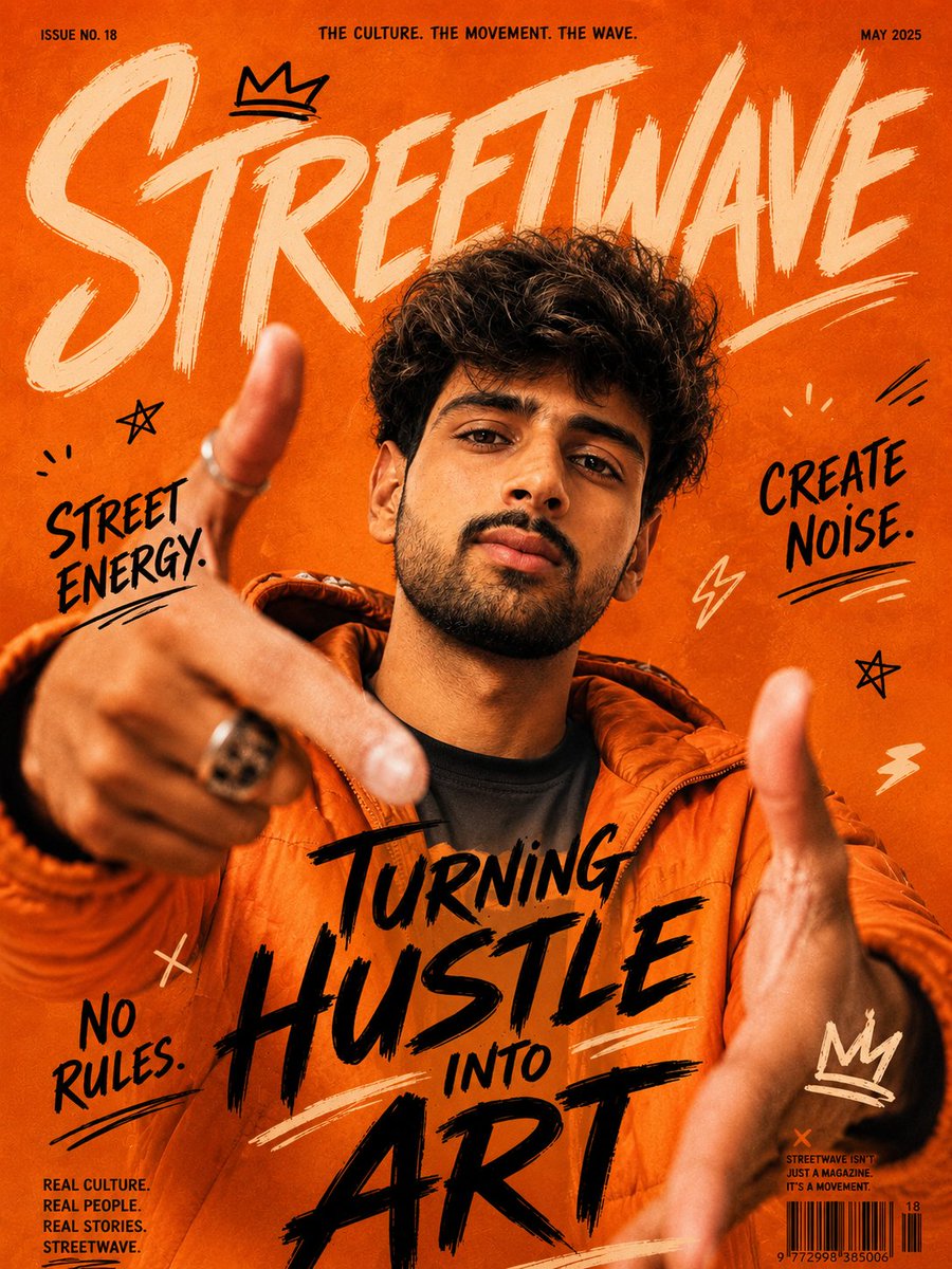Urban Streetwave Magazine Cover AI image template preview