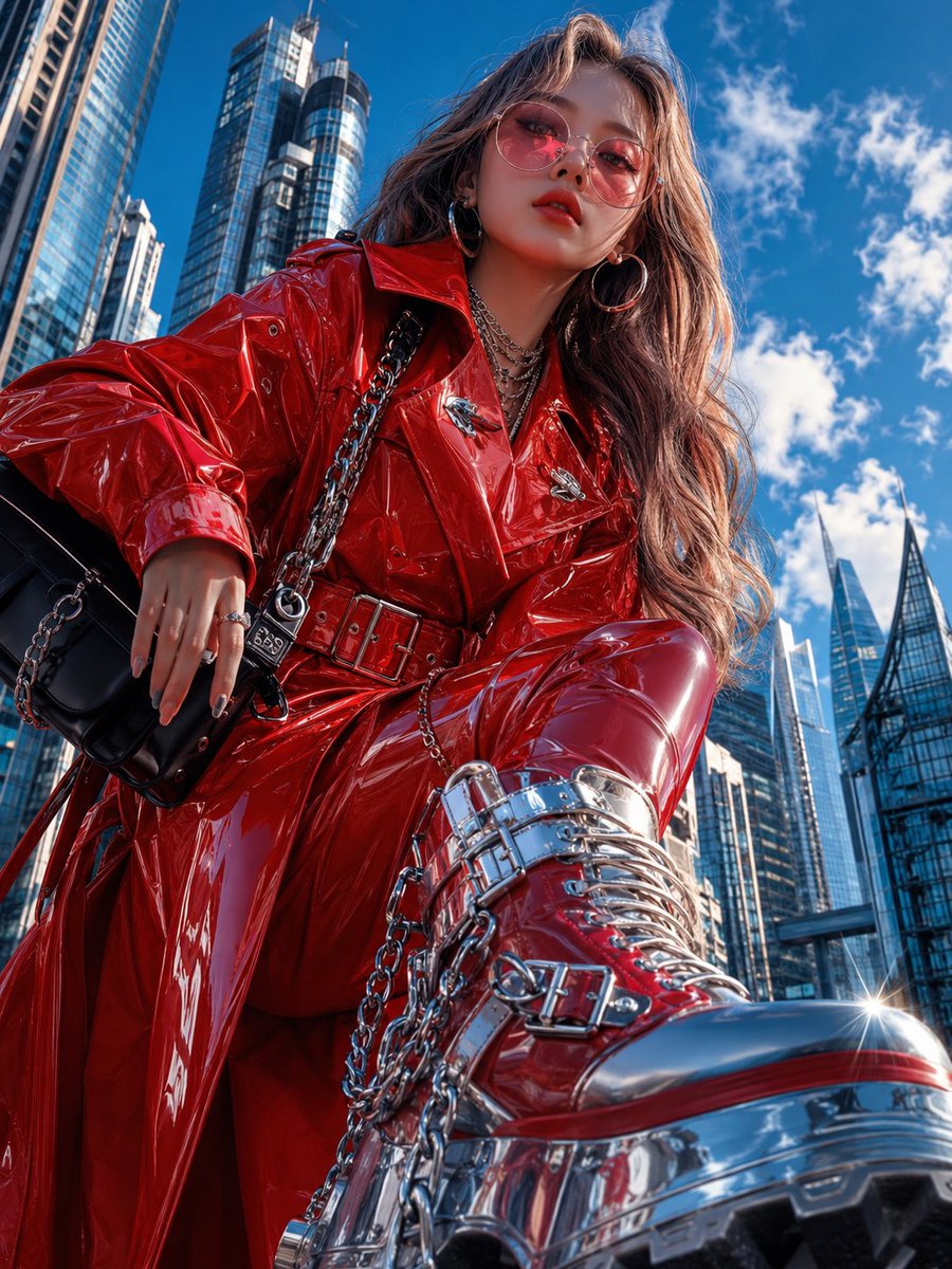 Cyberpunk High-Fashion Editorial AI image template preview