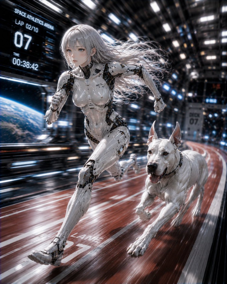 Space Android Woman AI image template preview