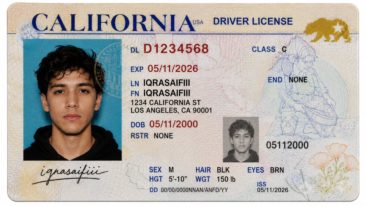 Realistic Driver License Mockup AI image template preview