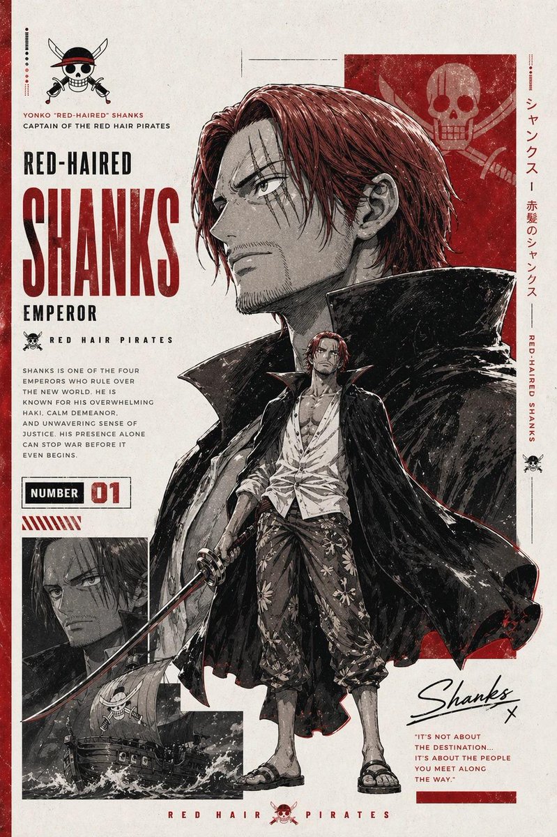 Epic Anime Pirate Poster Design AI image template preview