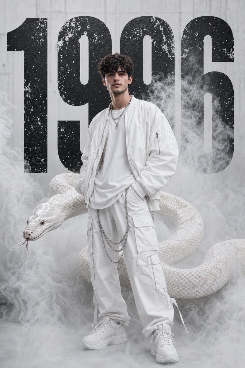 Monochromatic High-Fashion Editorial with Python AI image template preview