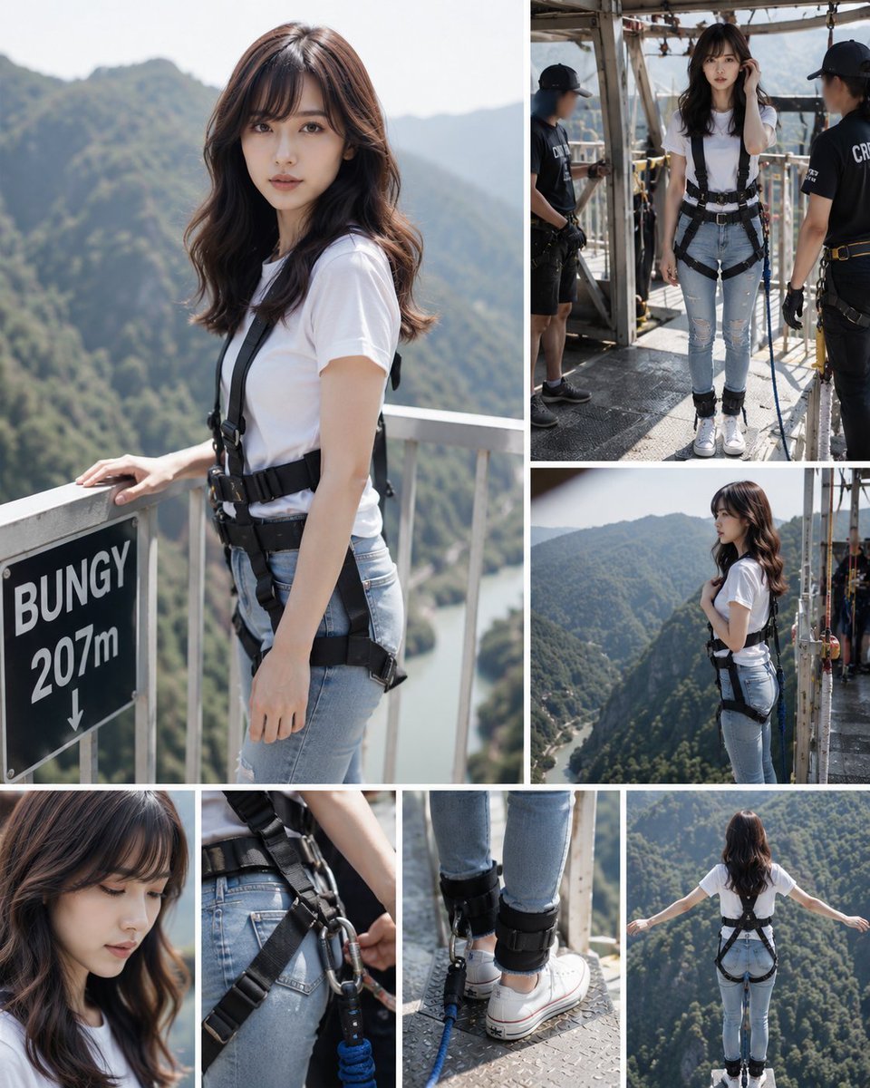 Bungee Jump Collage AI image template preview
