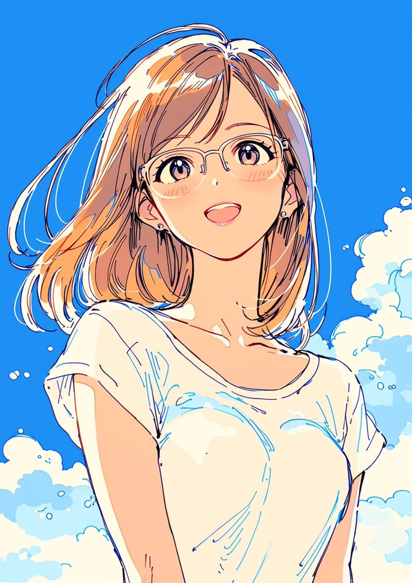 Summer Anime Girl Portrait AI image template preview
