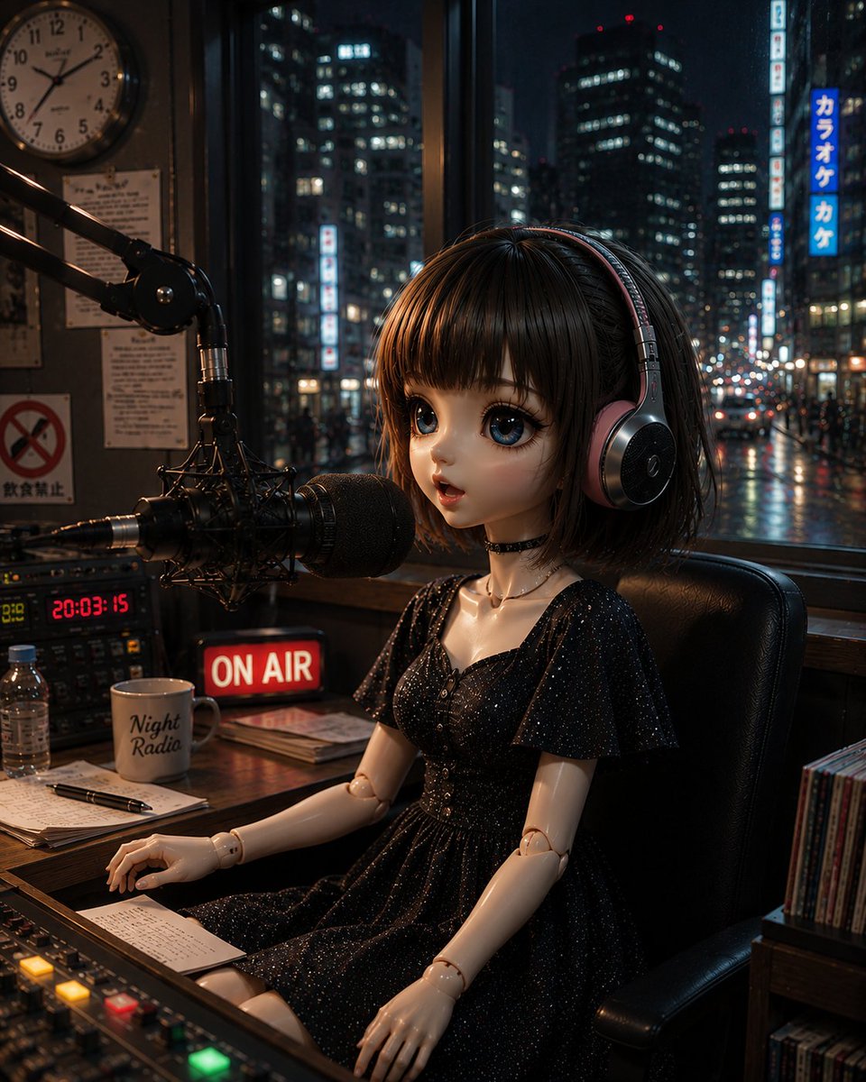 Anonymous Night Radio Doll Host AI image template preview