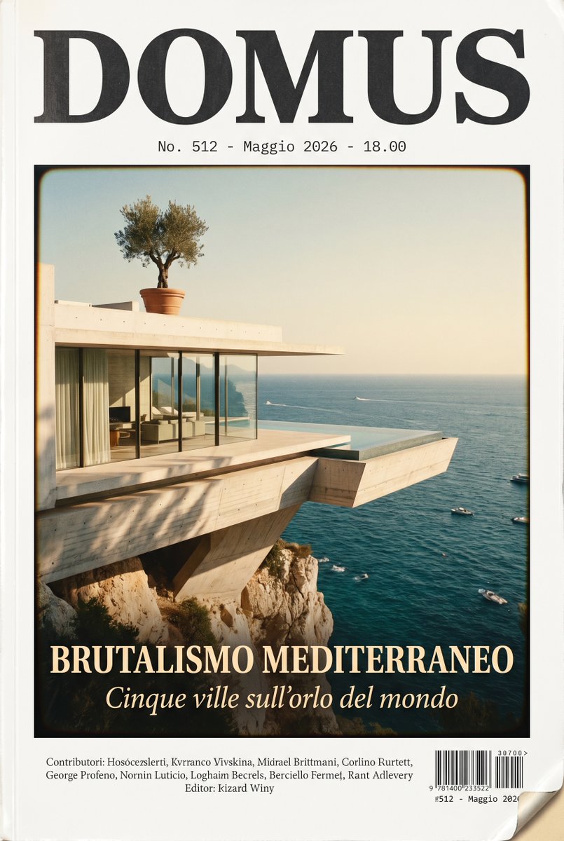 DOMUS Mediterranean Brutalism Cover AI image template preview
