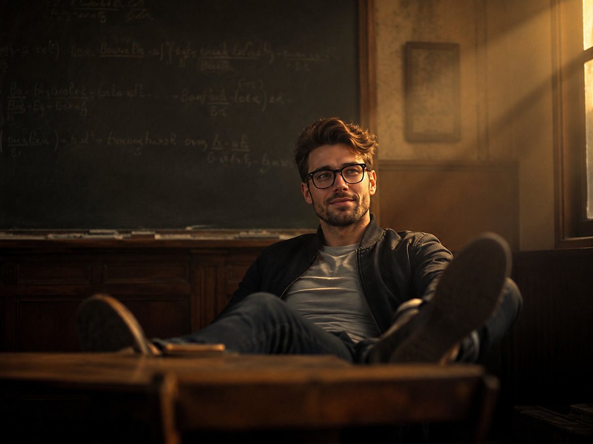 Vintage Classroom Cinematic Portrait AI image template preview