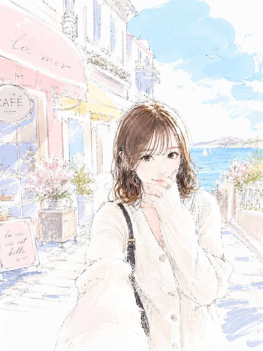 Pastel Sketch Animation Illustration AI image template preview