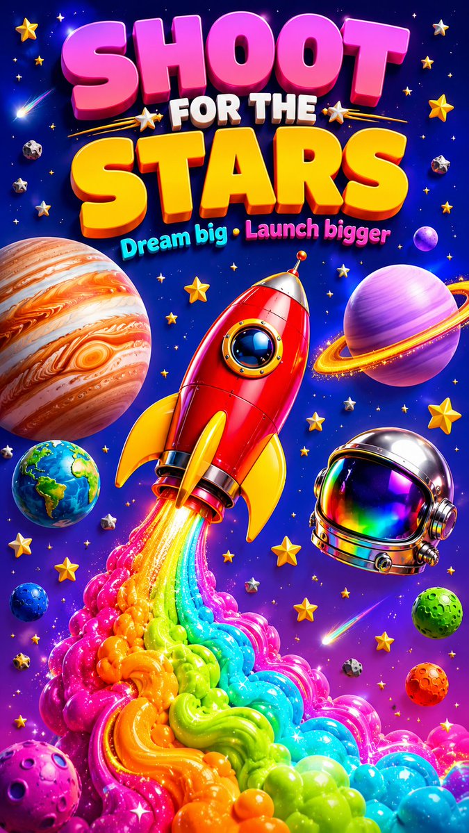3D Retro Futurism Space Poster AI image template preview
