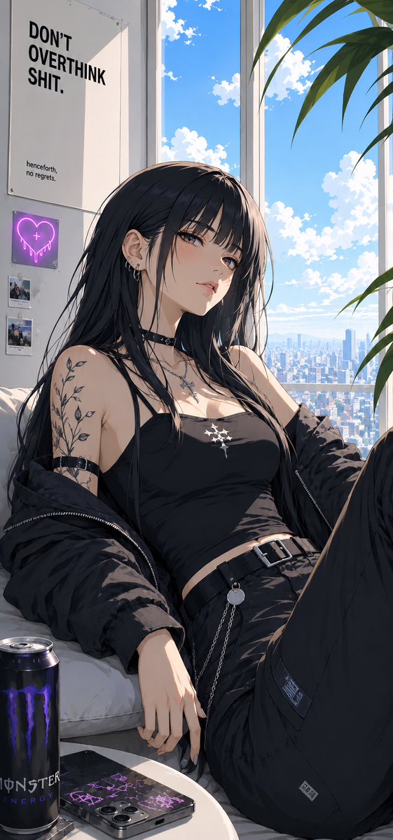 Goth Girl by City Window example 2
