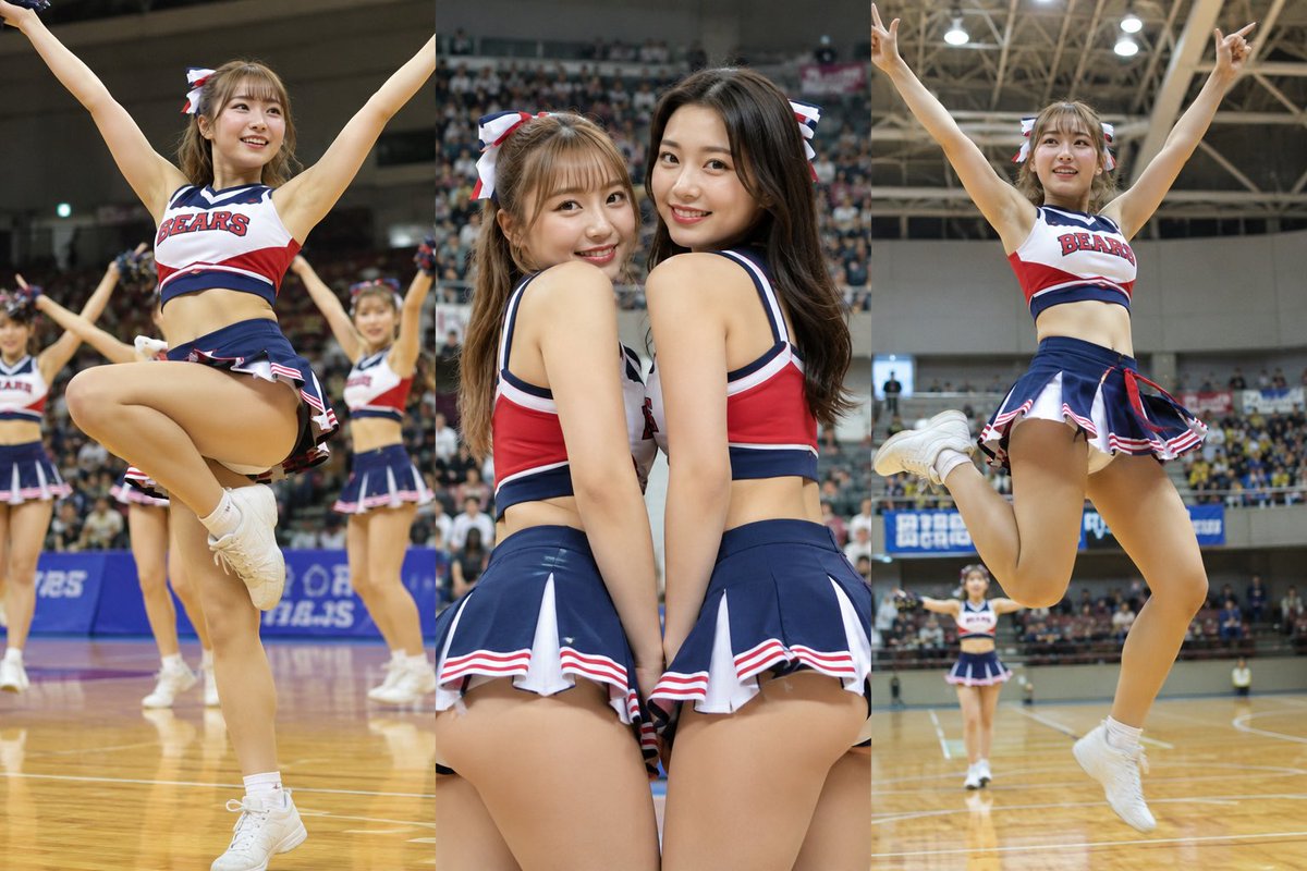 Indoor Arena Cheerleader Performance AI image template preview