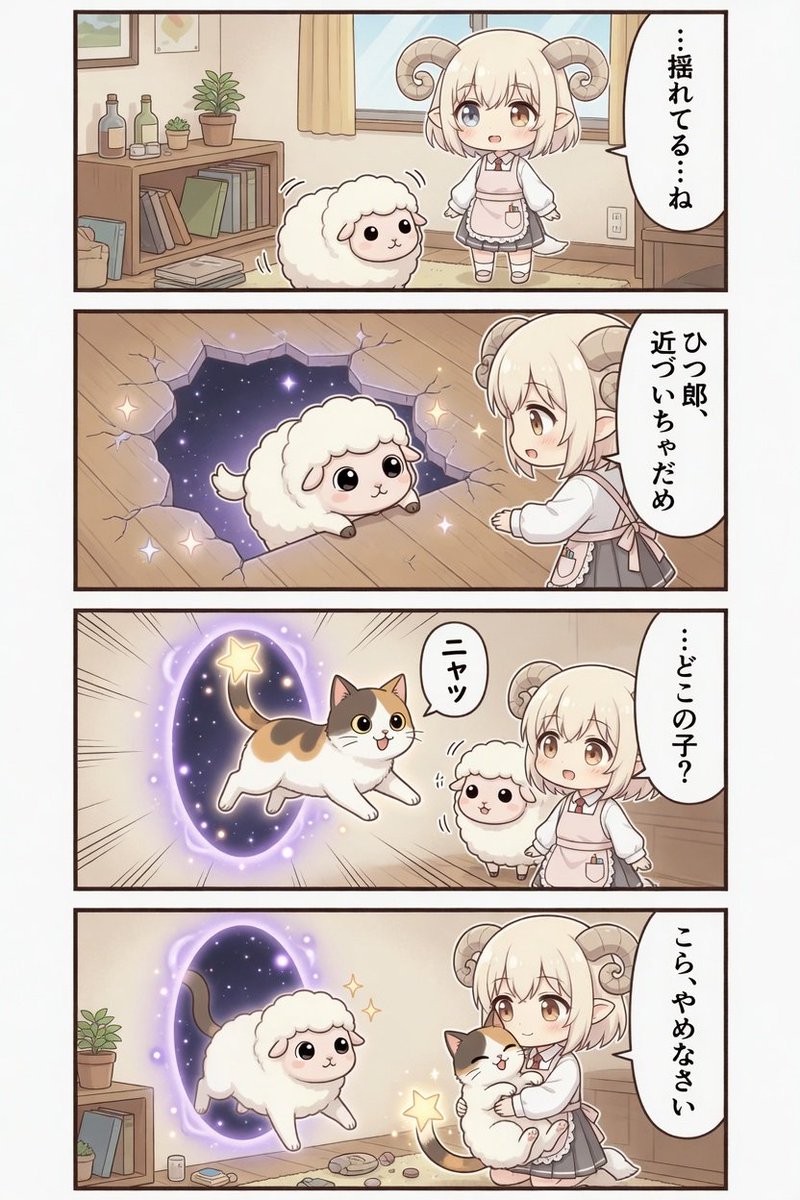 Kawaii Sheep Girl Portal Comic AI image template preview