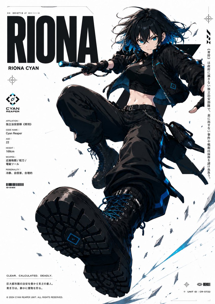 Cyberpunk Anime Character Dossier AI image template preview