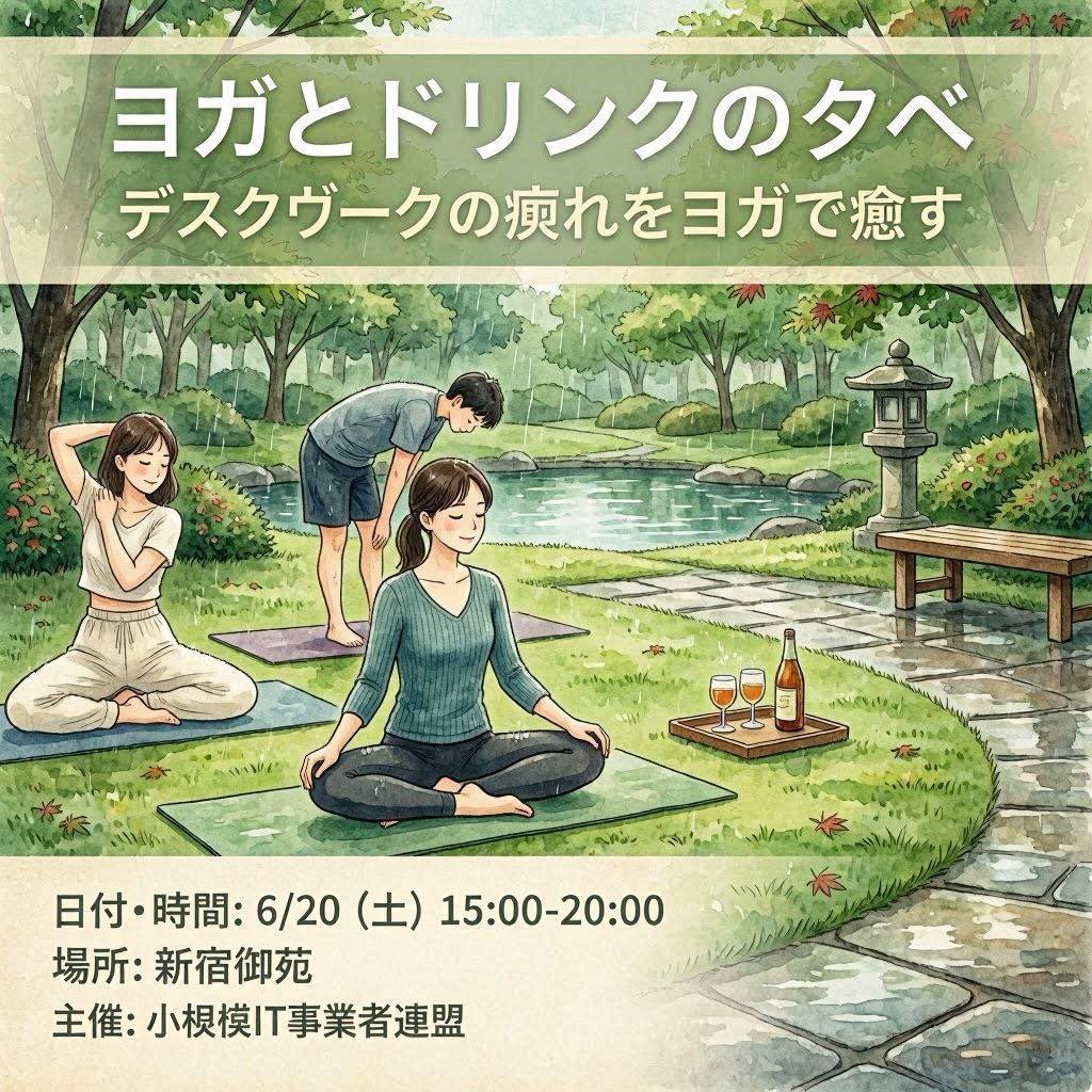 Japanese Yoga and Drinks Event Flyer AI image template preview