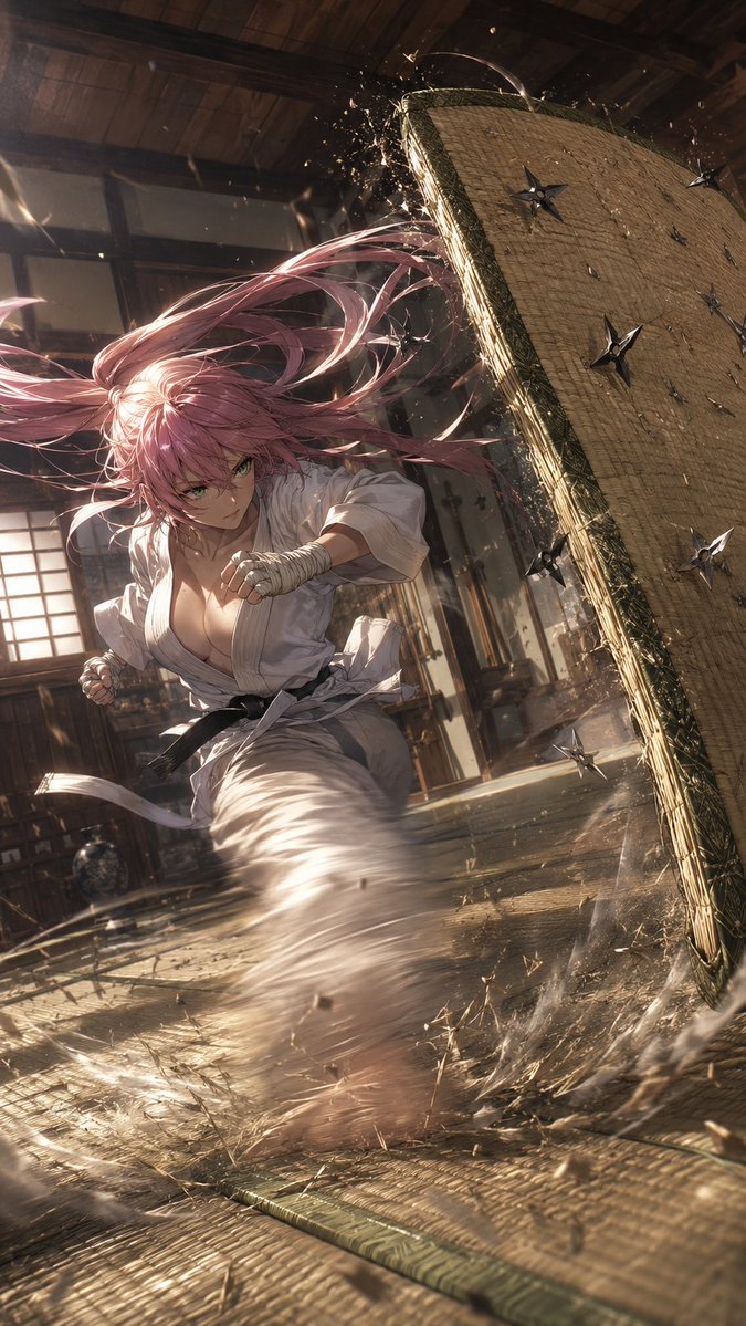 Pink-Haired Dojo Martial Artist AI image template preview