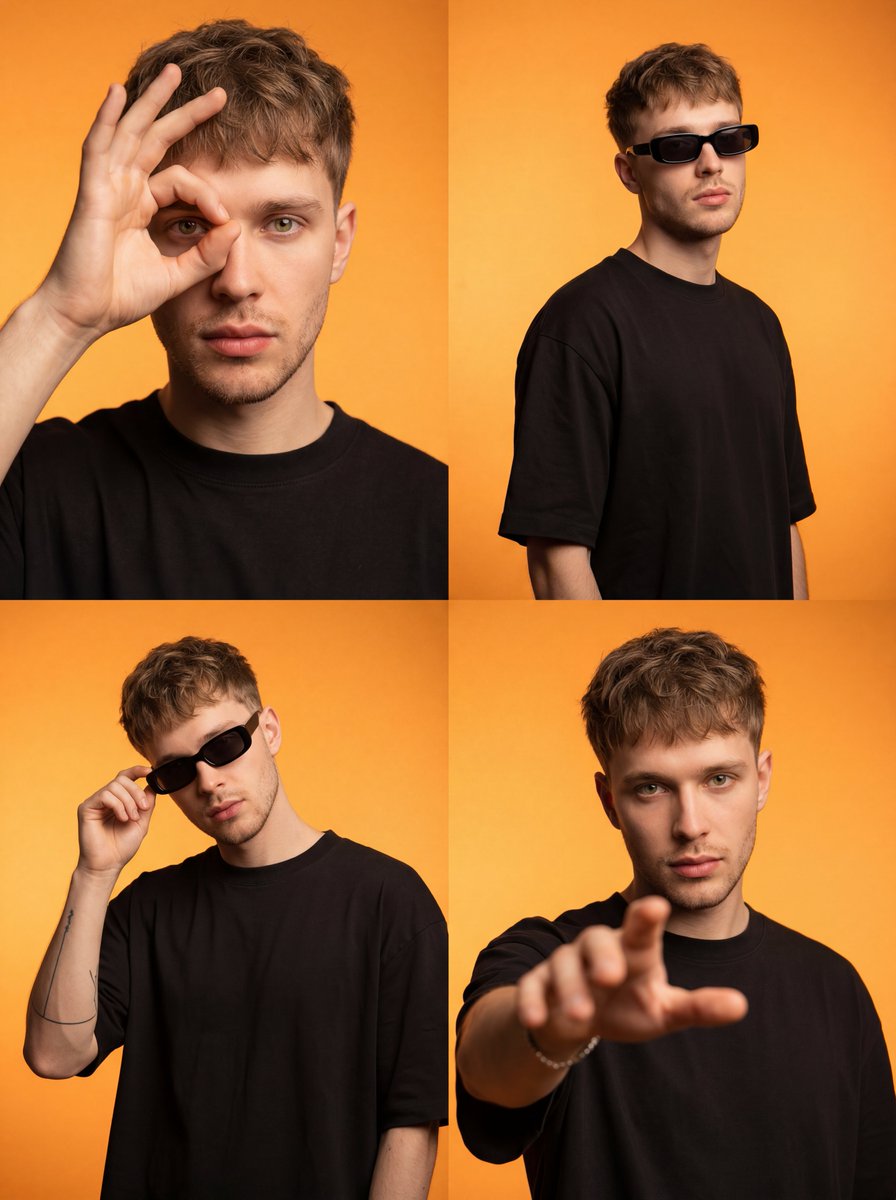 Streetwear Influencer Grid Layout AI image template preview