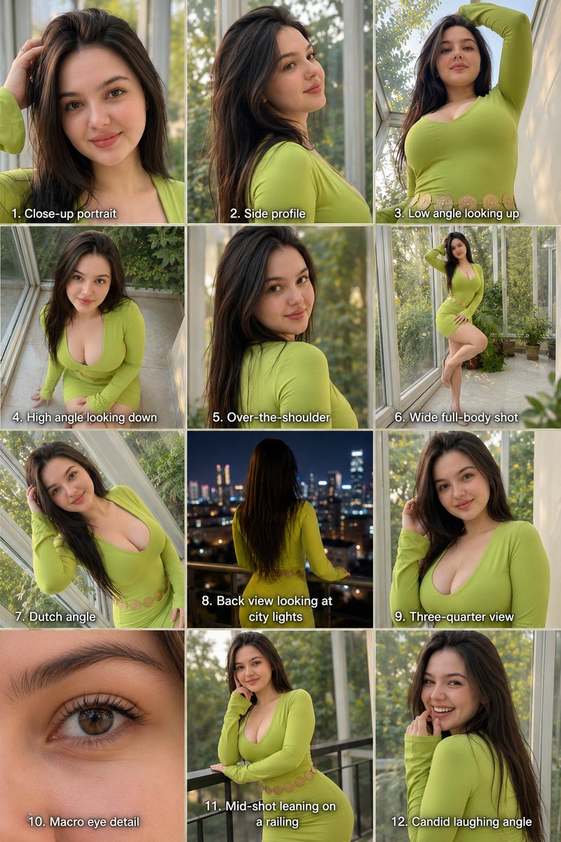 Twelve Angle Multi-View Face Grid AI image template preview