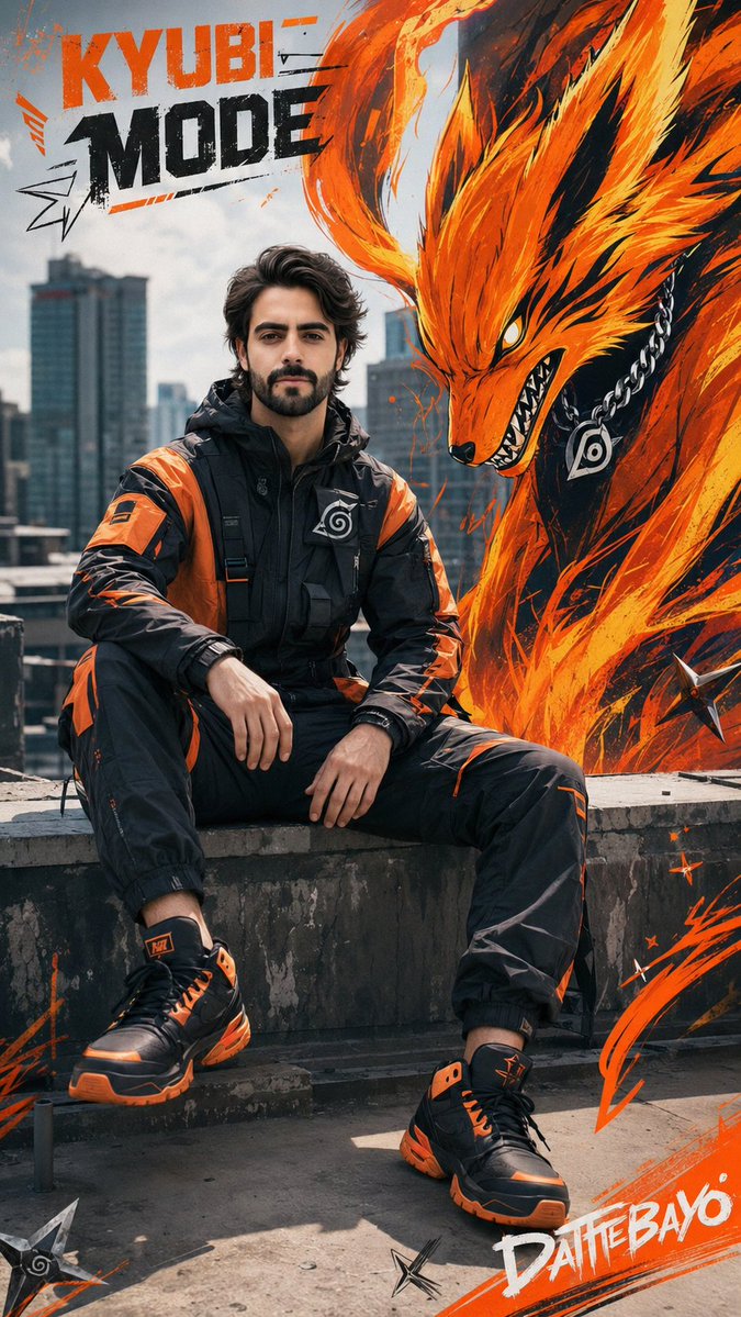 Futuristic Sportswear Campaign Portrait AI image template preview