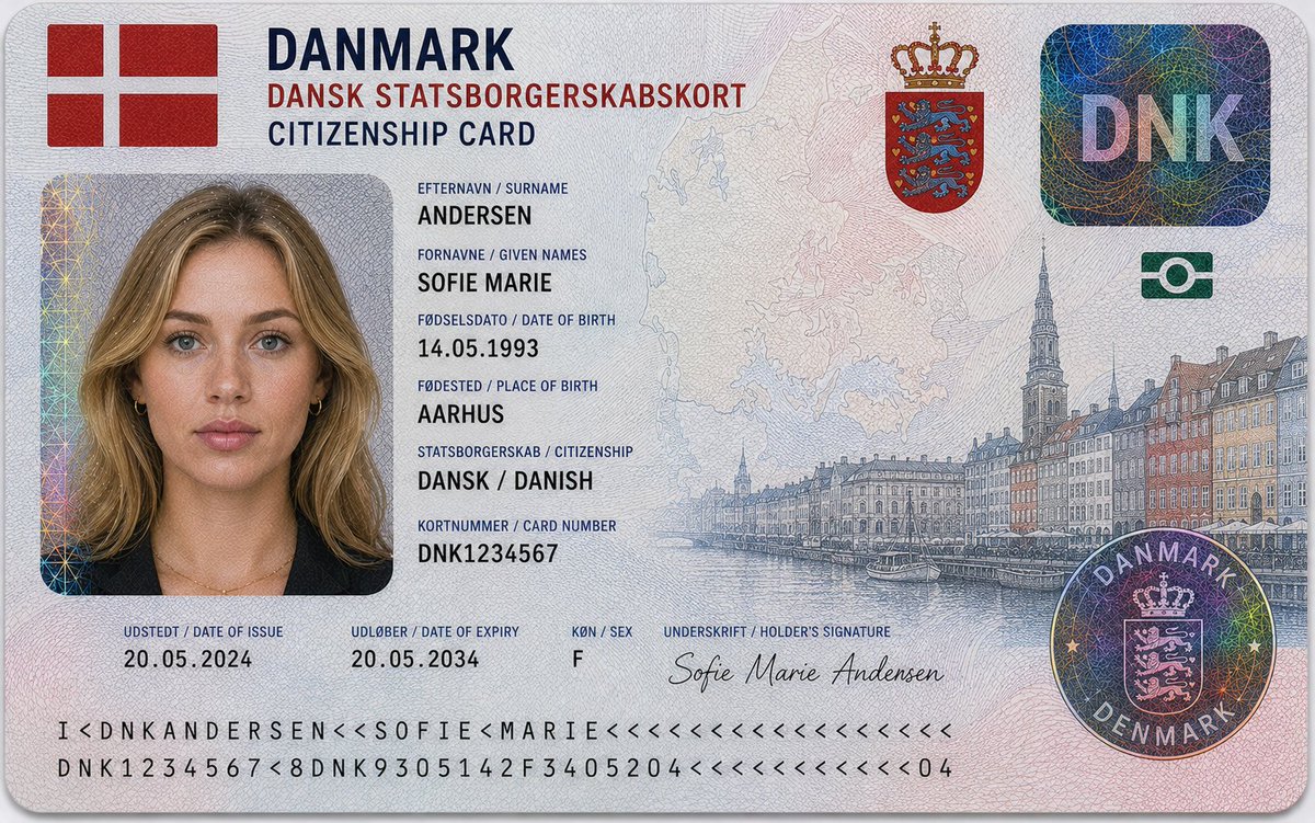 Algerian Identity Card Mockup AI image template preview