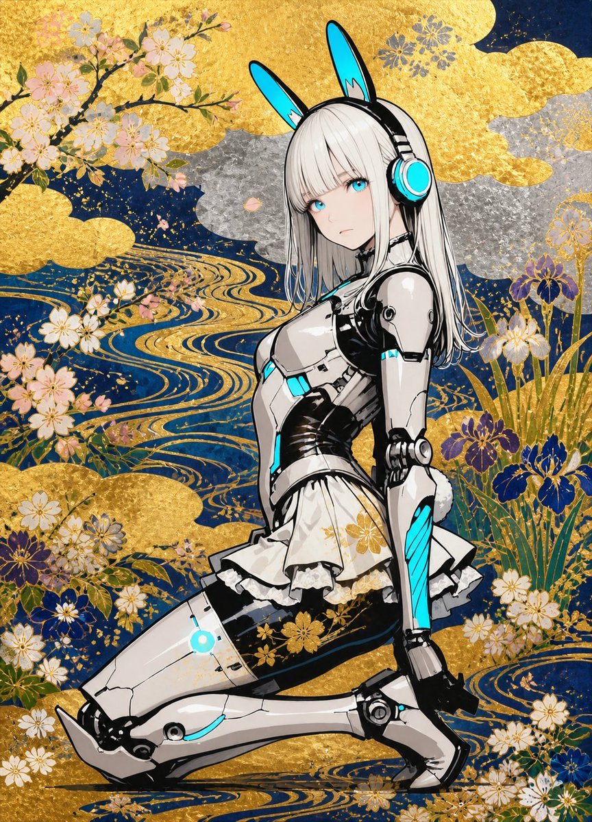 Rinpa Style Decorative Illustration AI image template preview