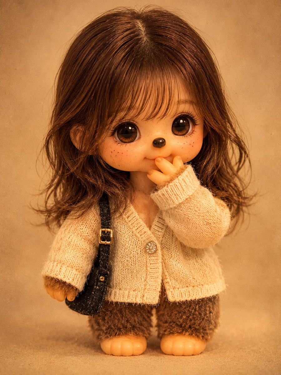 Vintage Monchhichi Doll Conversion AI image template preview